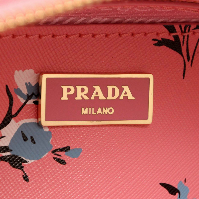 2014 Prada Printing Leather Top Handle Bag BL0837 pink